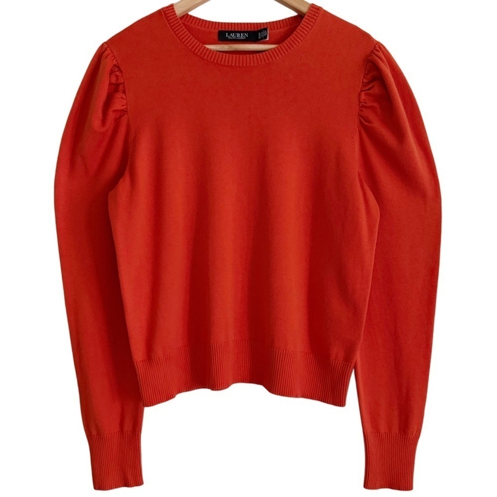 LAUREN RALPH LAUREN Modal Blend Soft Preppy Lightweight Puff Sleeve Sweater XL